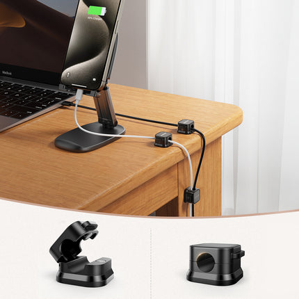 JOYROOM Organizer cable holder, magnetic, self-adhesive, SET of 6 pcs. - black – image 8