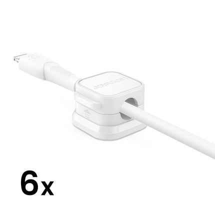JOYROOM Organizer cable holder, magnetic, self-adhesive, SET of 6 pcs. - white – image 2