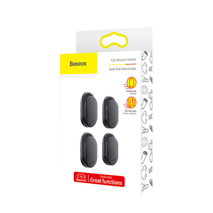 BASEUS Small Shell self-adhesive hook hanger for the car. home. garage SET 4 pcs. - black – image 7