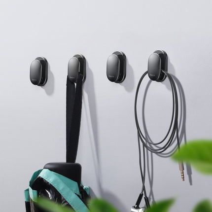 BASEUS Small Shell self-adhesive hook hanger for the car. home. garage SET 4 pcs. - black – image 9
