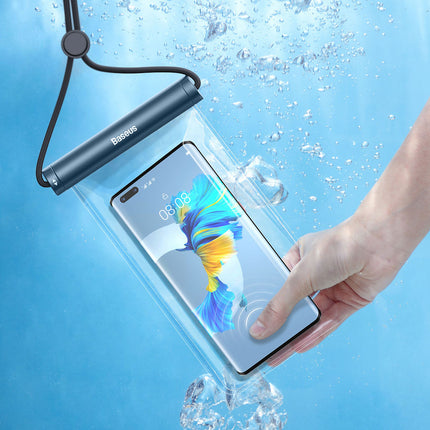 BASEUS Waterproof case for a 7.2'' phone with a cylindrical IPX8 AquaGlide clasp - blue – image 8