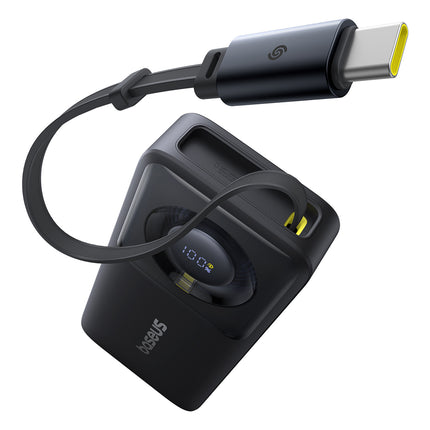 BASEUS 10000mAh 30W Powerbank with USB-C port and Free2Pull USB-C retractable cable - black – image 2