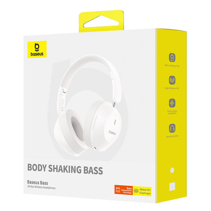 BASEUS Bass 30 Max Bluetooth 5.3 wireless on-ear headphones - white – image 7