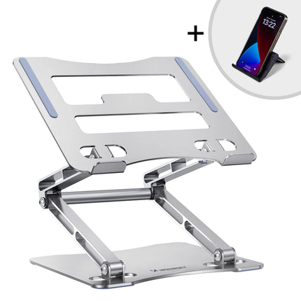 WOZINSKY SET Aluminum laptop stand + smartphone stand - silver