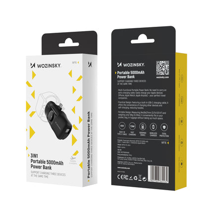 WOZINSKY Mini powerbank 5000mAh 15W USB-C and Apple Watch charger - black – image 8