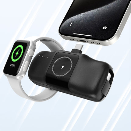 WOZINSKY Mini powerbank 5000mAh 15W USB-C and Apple Watch charger - black – image 9