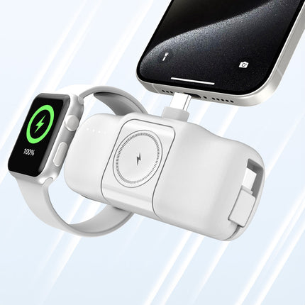 WOZINSKY Mini powerbank 5000mAh 15W USB-C and Apple Watch charger - white – image 11