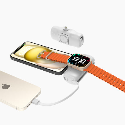 WOZINSKY Mini powerbank 5000mAh 15W iPhone Lightning and Apple Watch charger - white – image 10