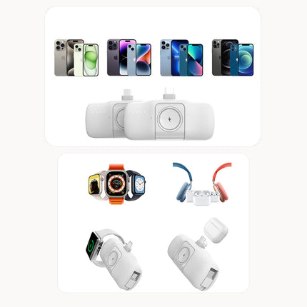 WOZINSKY Mini powerbank 5000mAh 15W iPhone Lightning and Apple Watch charger - white – image 7