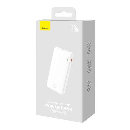 BASEUS Airpow 20W 10000mAh powerbank with USB-A - USB-C cable 30cm - white – image 8