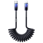 JOYROOM USB-C spiral cable - iPhone Lightning Crystal-Clear Series 30W 1.5m - black