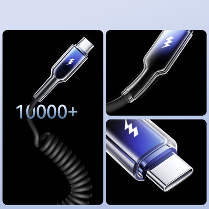 JOYROOM USB-A - USB-C Crystal-Clear Series 3A spiral cable 1.5m - black – image 7