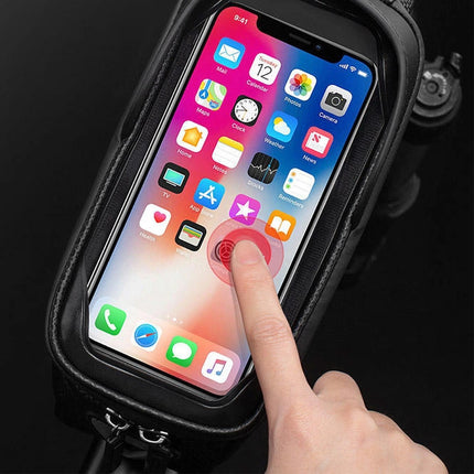 ROCKBROS Armored bicycle bag for a frame with a pocket for a phone and navigation, 1.7l - black – image 11