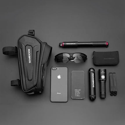 ROCKBROS Armored bicycle bag for a frame with a pocket for a phone and navigation, 1.7l - black – image 2