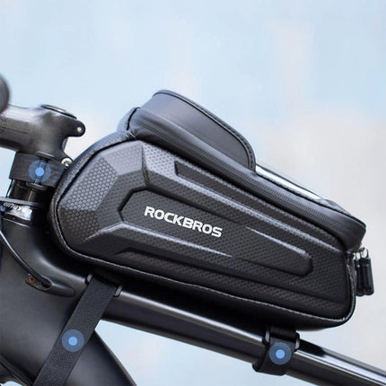 ROCKBROS Armored bicycle bag for a frame with a pocket for a phone and navigation, 1.7l - black – image 9