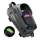 ROCKBROS Armored bicycle bag for a frame with a pocket for a phone, navigation, 1.7l + cover - black