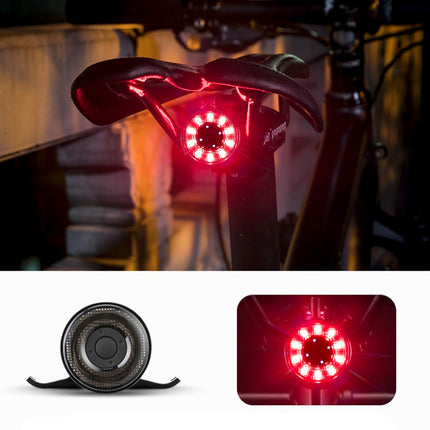 ROCKBROS Q1 rear bicycle light 7 colors LED Strobe + USB-C - USB-A cable - black – image 2