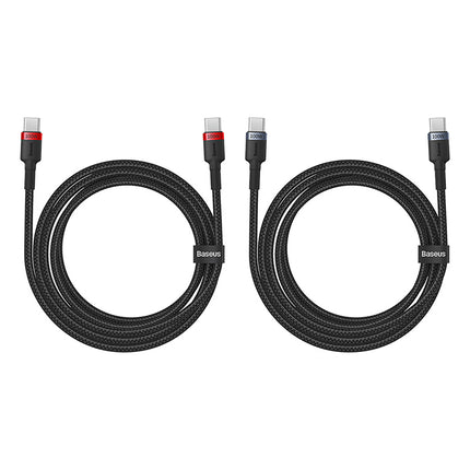 BASEUS 2x Cafule USB-C - USB-C cable 100W 1m - red-black and black-gray – image 5