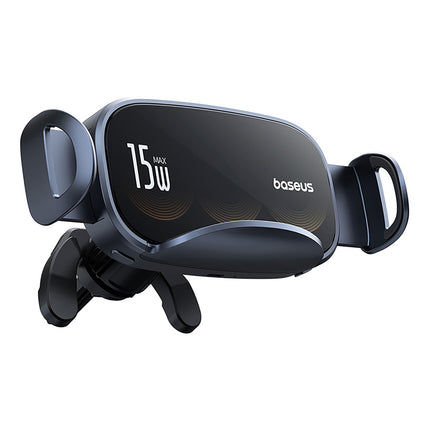 BASEUS Car grill holder with triple coil inductive charger - black – image 2