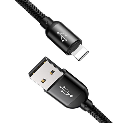 BASEUS 3in1 Cable USB-A - micro USB / iPhone Lightning / USB-C 3.5A 0.3m - black – image 4