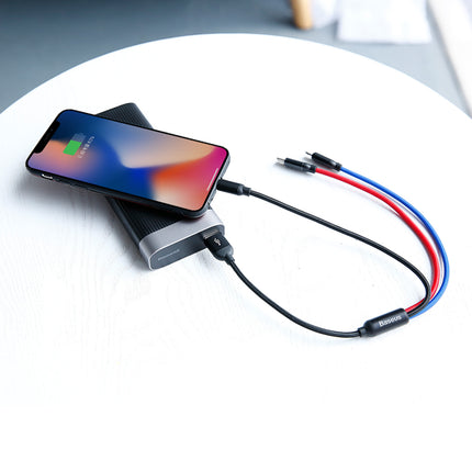 BASEUS 3in1 Cable USB-A - micro USB / iPhone Lightning / USB-C 3.5A 0.3m - black – image 8
