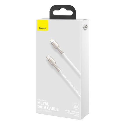 BASEUS Cafule Series Metal Data USB-C - iPhone Lightning 20W PD cable 1m - white – image 7