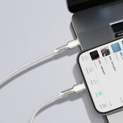 BASEUS Cafule Series Metal Data USB-C - iPhone Lightning 20W PD cable 1m - white – image 9
