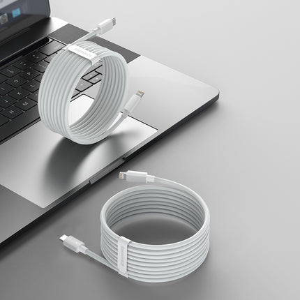 BASEUS 2x Simple Wisdom iPhone Lightning cable - USB-C 20W 1.5 m - white – image 11