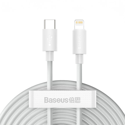 BASEUS 2x Simple Wisdom iPhone Lightning cable - USB-C 20W 1.5 m - white – image 2