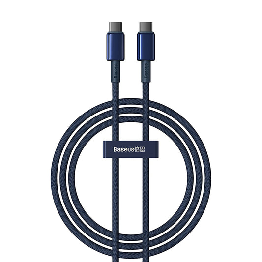 BASEUS Tungsten Gold USB-C - USB-C cable 100W 1m - navy blue