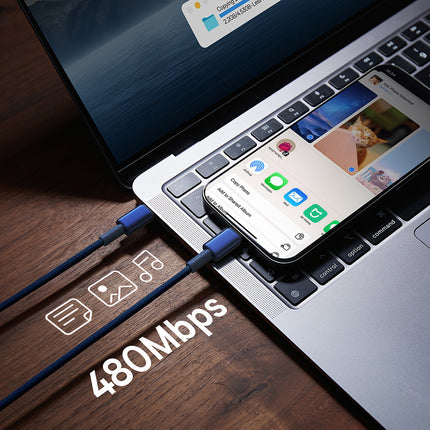 BASEUS Tungsten Gold USB-C - USB-C cable 100W 1m - navy blue – image 11