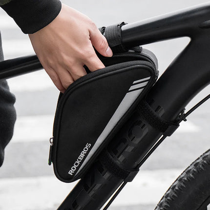 ROCKBROS Bicycle bag for tools, pump mounted on the frame, 0.7l - black – image 7