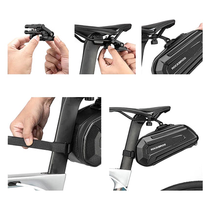 ROCKBROS Bicycle bag attached under the saddle with a quick-release hook 1.8l - black – image 2