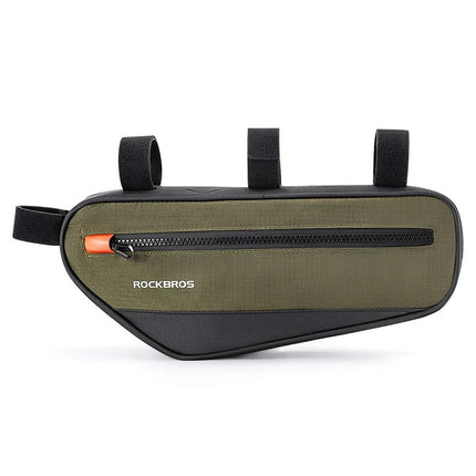 ROCKBROS Bicycle bag for a bicycle frame with a side pocket 1.7l - green and black