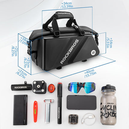 ROCKBROS Sports and bicycle bag mounted on the trunk 11.6l - black – image 9