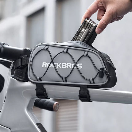 ROCKBROS Bicycle pannier bag attached to the frame 0.9l - silver – image 8