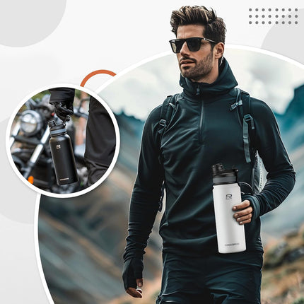ROCKBROS Thermal bicycle bottle for drinks 530 ml - white – image 3