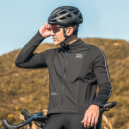 ROCKBROS Warm autumn/winter cycling jersey with long sleeves M - black – image 7