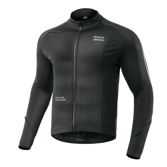 ROCKBROS Warm autumn/winter XL long-sleeved cycling jersey - black