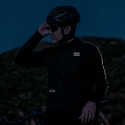 ROCKBROS Warm autumn/winter XXL long-sleeved cycling jersey - black – image 7