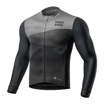 ROCKBROS Spring/summer XL long-sleeved cycling jersey - black