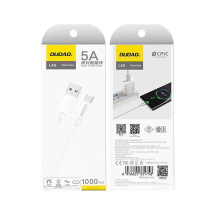 DUDAO L4ST USB-A - USB-C 2A charging cable 1m - white – image 2
