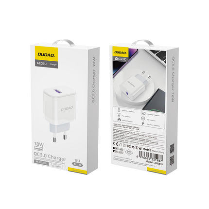 DUDAO USB-A 18W phone charger - white – image 7