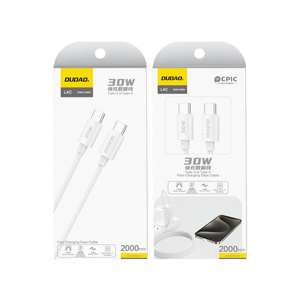 DUDAO L4C USB-C - USB-C cable 30W 480Mb/s 1.2m - white – image 6