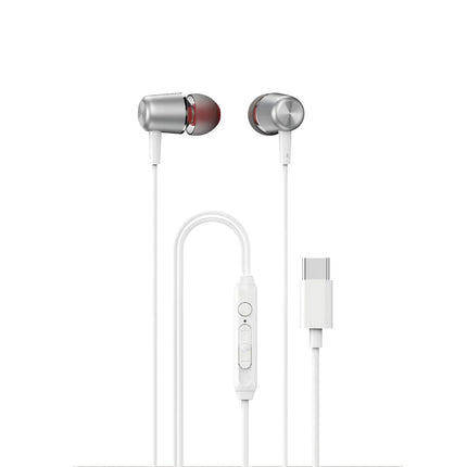 DUDAO Wired in-ear headphones with microphone and USB-C remote control 1.2 m - white