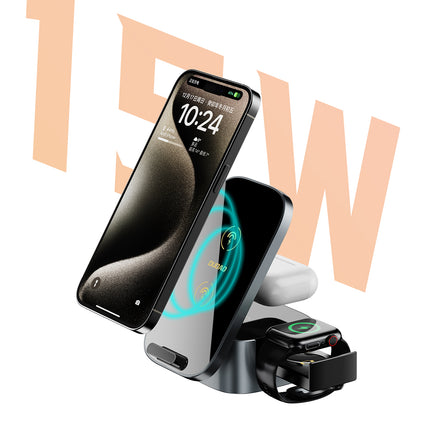 DUDAO 3in1 A11Pro+ 15W inductive charger for phone, smartwatch, headphones - black – image 3