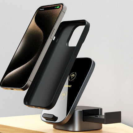 DUDAO 3in1 A11Pro+ 15W inductive charger for phone, smartwatch, headphones - black – image 7