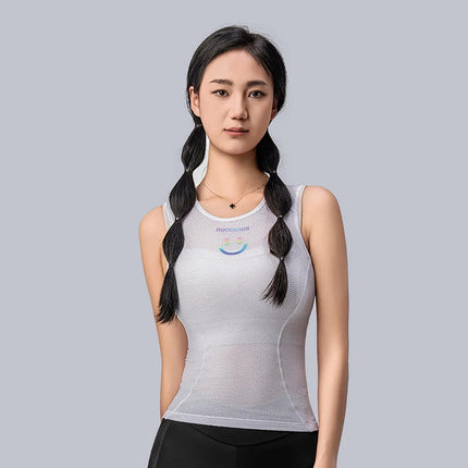 ROCKBROS Women's quick-drying cycling vest T-shirt, 3D fabric, XL/XXL - white – image 5