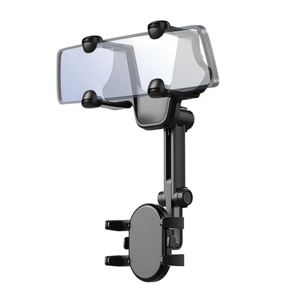 HURTEL Car phone holder for rearview mirror arm 18cm - black
