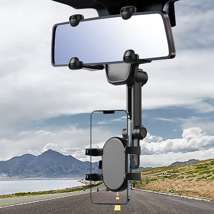 HURTEL Car phone holder for rearview mirror arm 18cm - black – image 5
